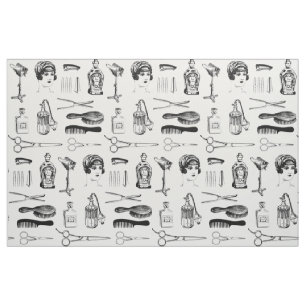Retro hairdresser beauty vintage barber fabric