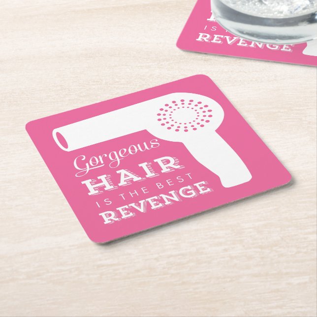 Retro Hairdryer Paper Coasters (Angled)