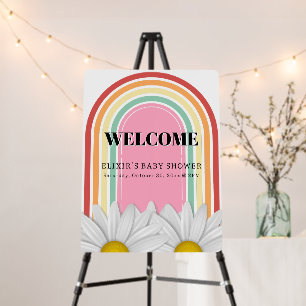 Retro Half Daisy Baby Shower Foam Board