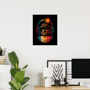 Retro Half Moon Bay Bike Trail  Poster