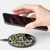 Retro half moon pattern MCM - trendy script name Wireless Charger (Hand)