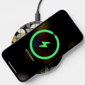 Retro half moon pattern MCM - trendy script name Wireless Charger (Phone)