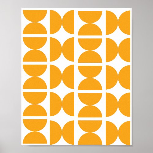 Retro Half Moon Yellow 60s70s Themed Boho  Poster