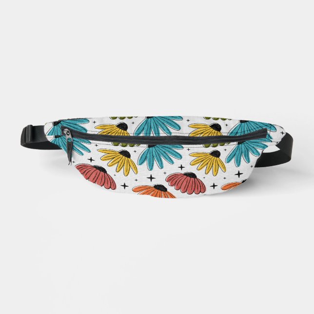 Retro Halftone Coneflowers Fanny Pack (Front)