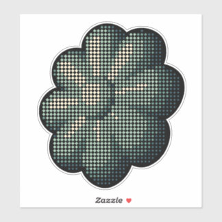 Retro Halftone Flower Sticker