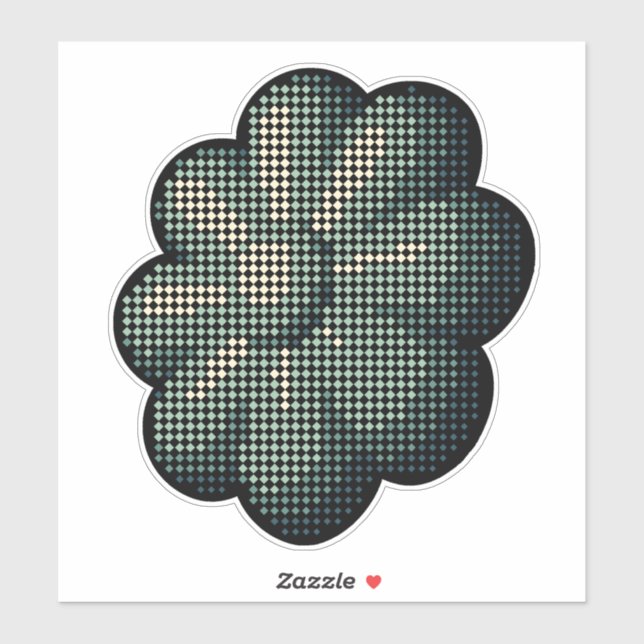 Retro Halftone Flower Sticker (Sheet)