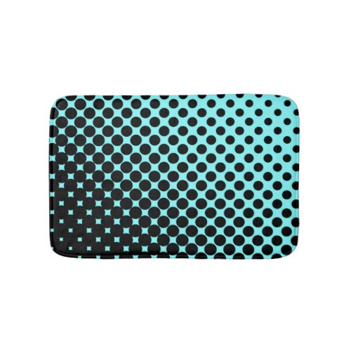 Retro Halftone Gradient _ Turquoise Bath Mat