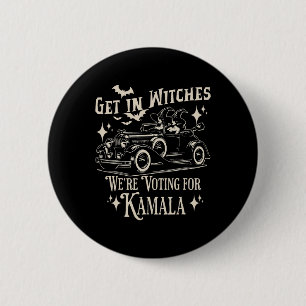 Retro Halloween 1692 Get In Witches We're Voting F Button