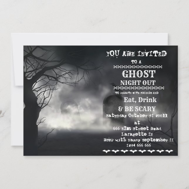 Retro Halloween Adult Party Invitation (Front)