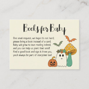 Retro Halloween Baby Shower Book Request Enclosure Card