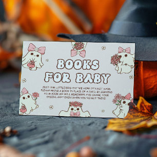Retro Halloween Baby Shower Books For Baby Enclosure Card
