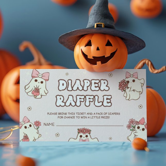Retro Halloween Baby Shower Diaper Raffle Enclosure Card (Creator Uploaded)