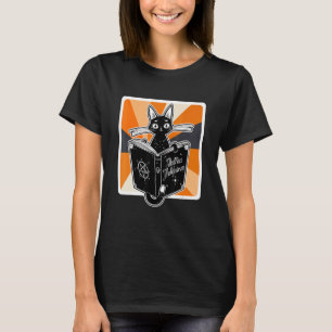 Retro Halloween Black Cat How To Control Humans Wi T-Shirt
