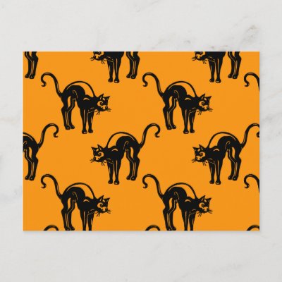 Retro Halloween Black Cats