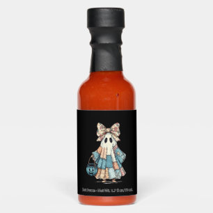 Retro Halloween Blue Denim Ghost Hot Sauces