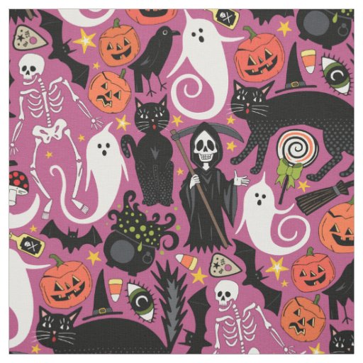 retro halloween bubblegum fabric