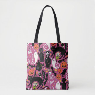 retro halloween bubblegum tote bag