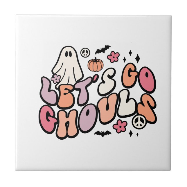 Retro Halloween Ceramic Tile (Front)
