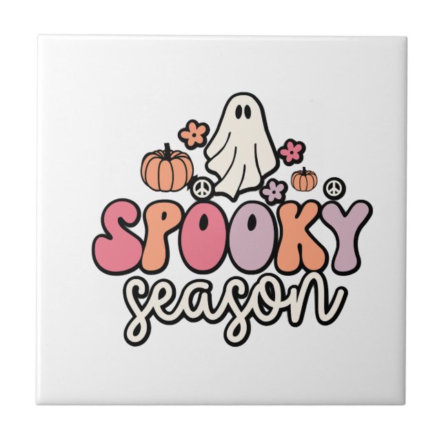 Retro Halloween Ceramic Tile (Front)