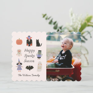 Retro Halloween Characters Custom Family Photo