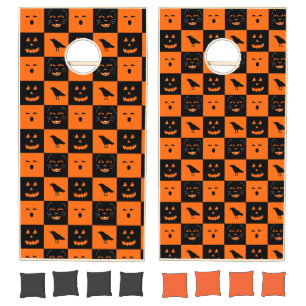 Retro Halloween cornhole game