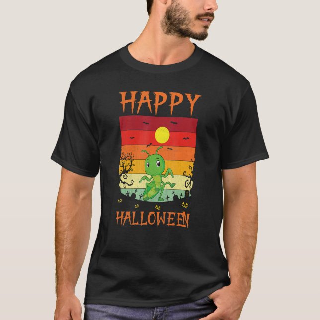 Retro Halloween Costume Matching Grasshopper Hallo T-Shirt (Front)