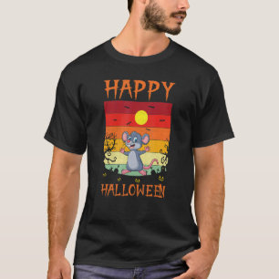 Retro Halloween Costumes Matching Rat Halloween Pa T-Shirt
