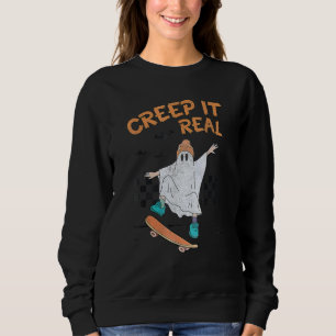 Retro Halloween Creep it Real Vintage Ghost Hallow Sweatshirt