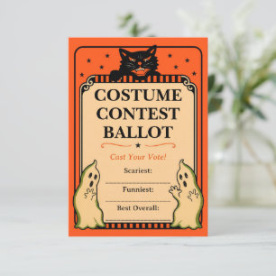 Retro Halloween Decor Style 2 Costume Ballot Card