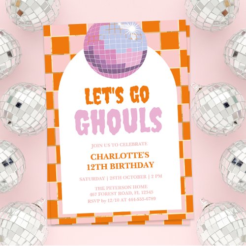 Retro Halloween Disco Birthday Invitation