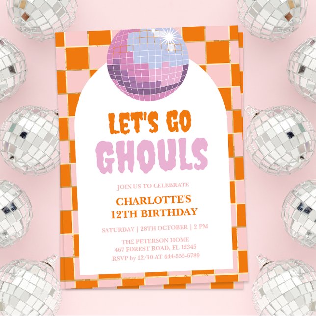 Retro Halloween Disco Birthday Invitation (Creator Uploaded)