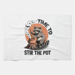 Retro Halloween Feral Time to Stir The Pot Kitchen Towel