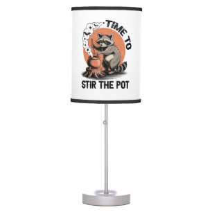 Retro Halloween Feral Time to Stir The Pot Table Lamp