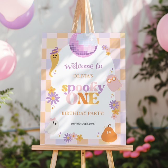 Retro Halloween First Birthday Welcome Sign (Creator Uploaded)