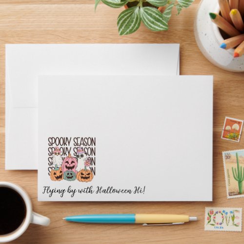 Retro Halloween Flying By with Halloween Hi Envelope