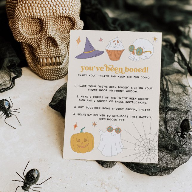 Retro Halloween Games Boo Neighbor Game Card Sign (Creator Uploaded)