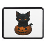 Retro Halloween Ghost and Cat Oversized T-Shirt Hitch Cover