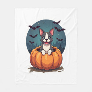 Retro Halloween Ghost French Bulldog Gothic Png Fleece Blanket
