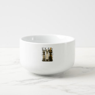 Retro Halloween Ghost French Bulldog Gothic Png Soup Mug