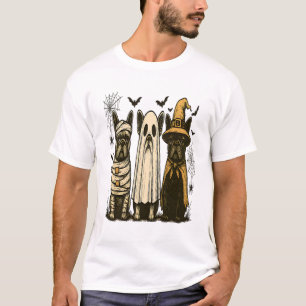 Retro Halloween Ghost French Bulldog Gothic Png T-Shirt