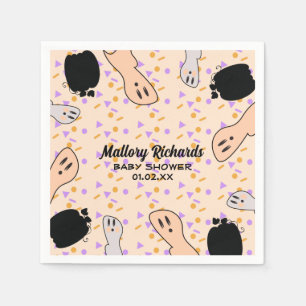 Retro Halloween Ghost Our Little Boo Baby Shower   Napkins