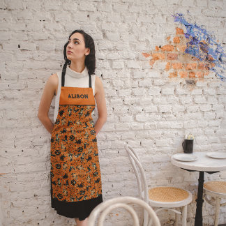 Retro Halloween Graphics Personalized Apron