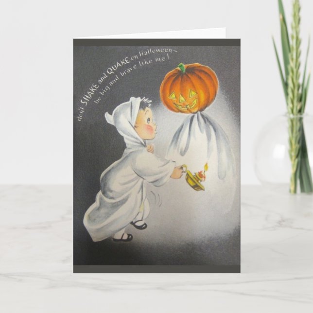 Retro Halloween Greeting Card (Front)