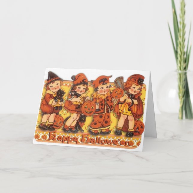 Retro Halloween Greeting Card (Front)