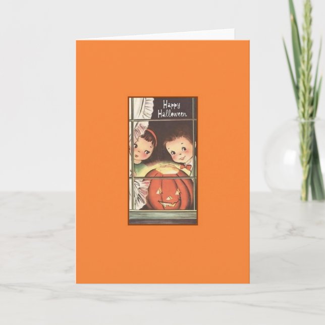 Retro Halloween Greeting Card (Front)