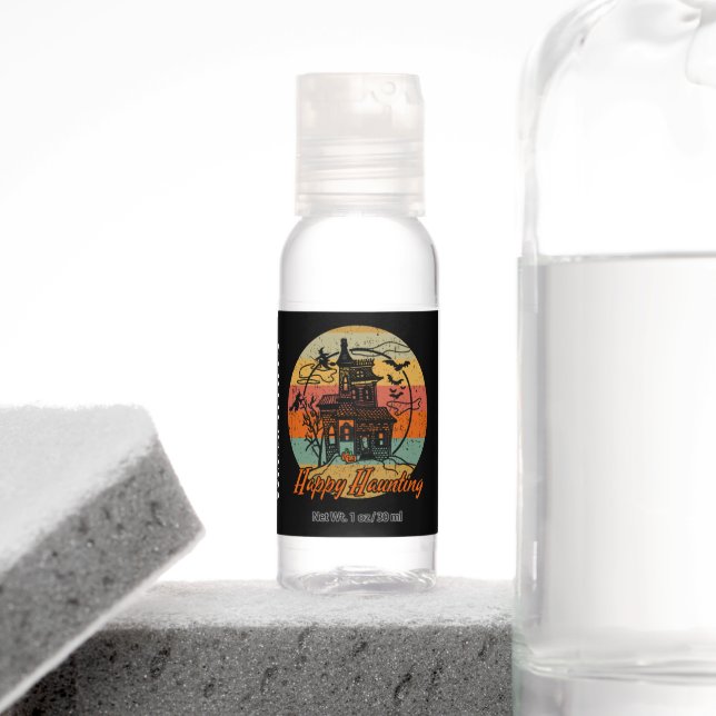 Retro Halloween Happy Haunting Travel Bottle Set Hand Sanitizer (Insitu)