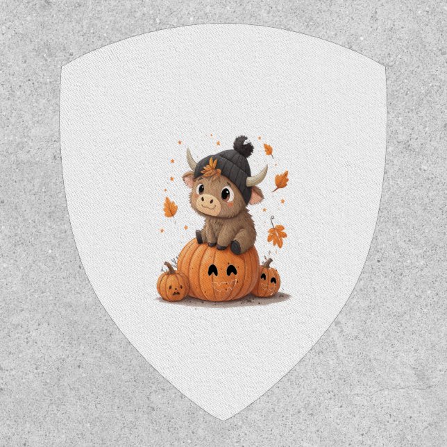 Retro Halloween Highland Cow Patch (Front)