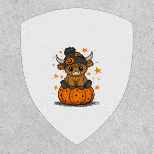 Retro Halloween Highland Cow Patch