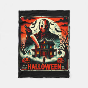 Retro Halloween Horror Night 80s Slasher Vibes Fleece Blanket