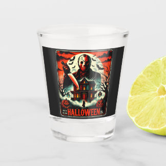 Retro Halloween Horror Night 80s Slasher Vibes Shot Glass